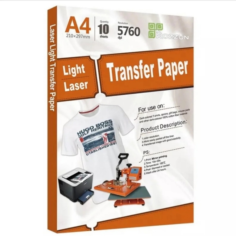 Laser IronOn Heat Transfer Paper (10 Sheets)